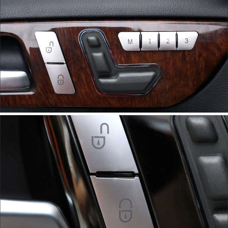 Сиденье для стайлинга автомобиля кнопка регулировки крышка наклейкой для Mercedes-Benz A, B, C, E класс W204 W212 GLA X156 Cla C117 GLE W166 ML GL GLS X166