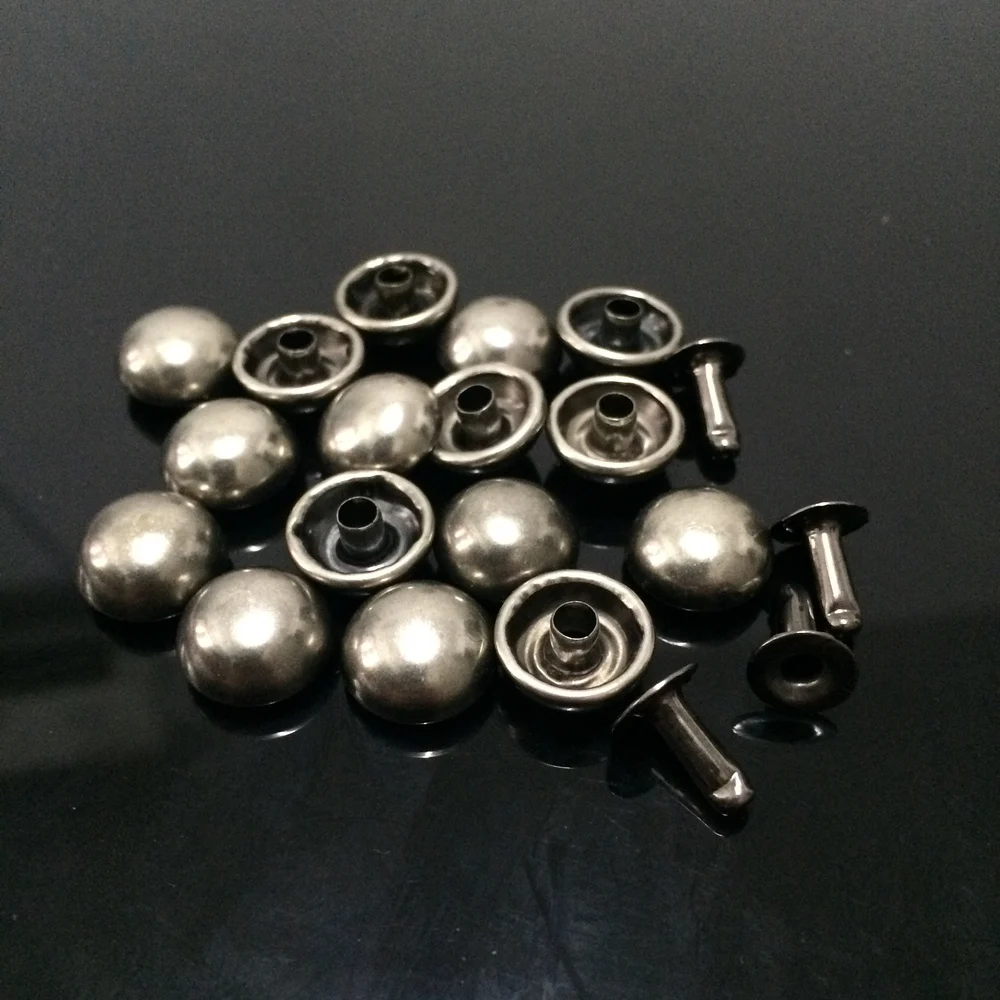 DIY 100Sets/Lot 12mm Accessories Antique Silver Mushroom Rivets Leather
