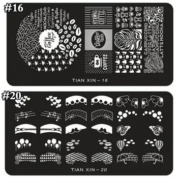 

1pcs 12*6cm Rectangle Nail Stamping Template French Heart Coffee Cup Patterns DIY Nail Designs Manicure Stamp Plates Tianxin0124
