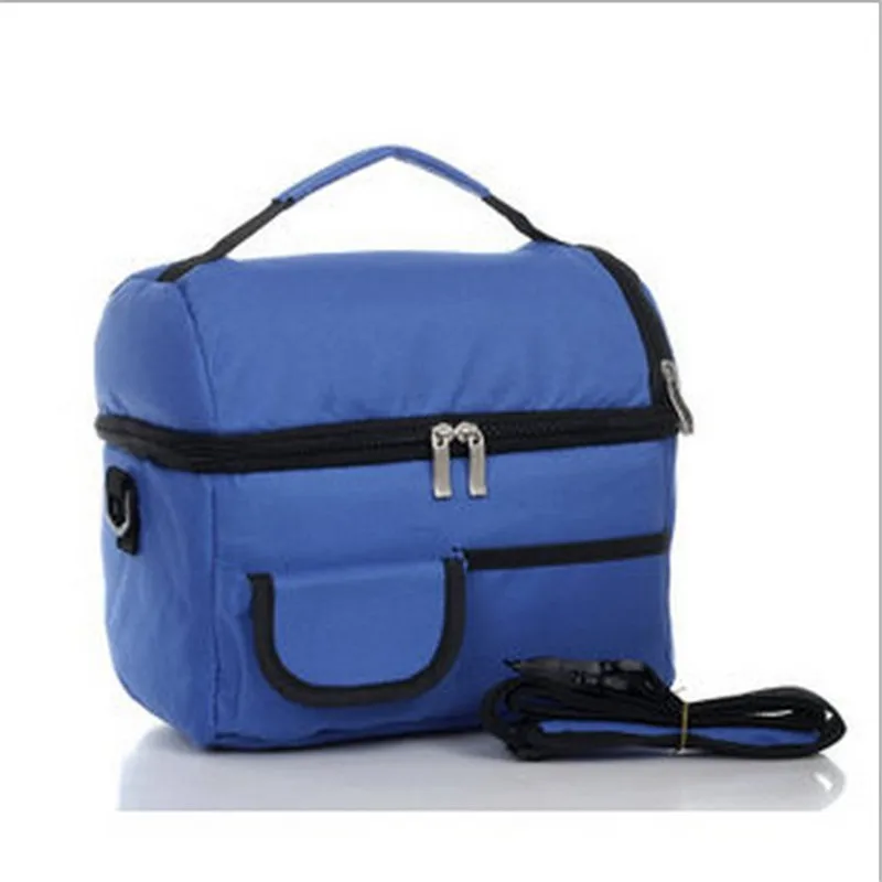 Большая вместительная квадратная Термосумка для женщин и мужчин, сумка для обеда, сумка-холодильник, Ланч-бокс, дамская сумка, детские сумки для еды - Цвет: blue