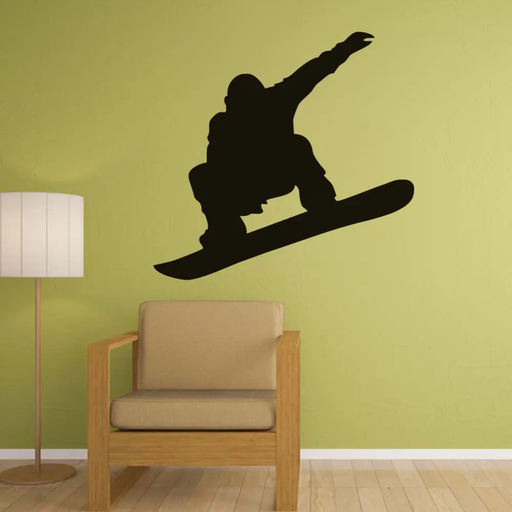 Skiing Player Silhouette Boys Wall Stickers Individual ...