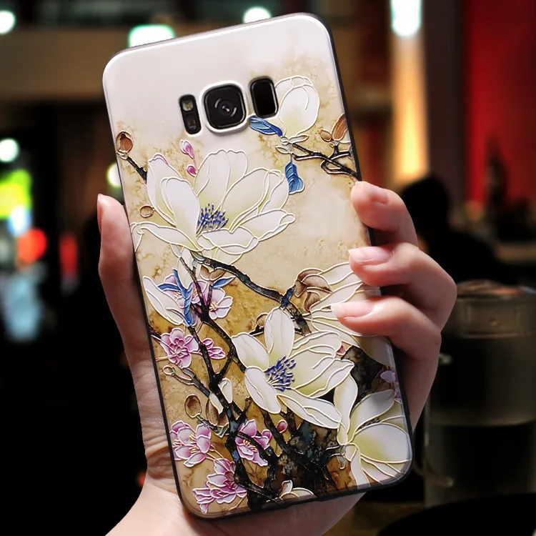

3D Flower Emboss Case For Samsung Galaxy A7 J4 J6 Plus J8 2018 J7 J3 J5 A3 A5 2016 2017 S7 S8 S9 Plus Note 8 Case Soft TPU Coque