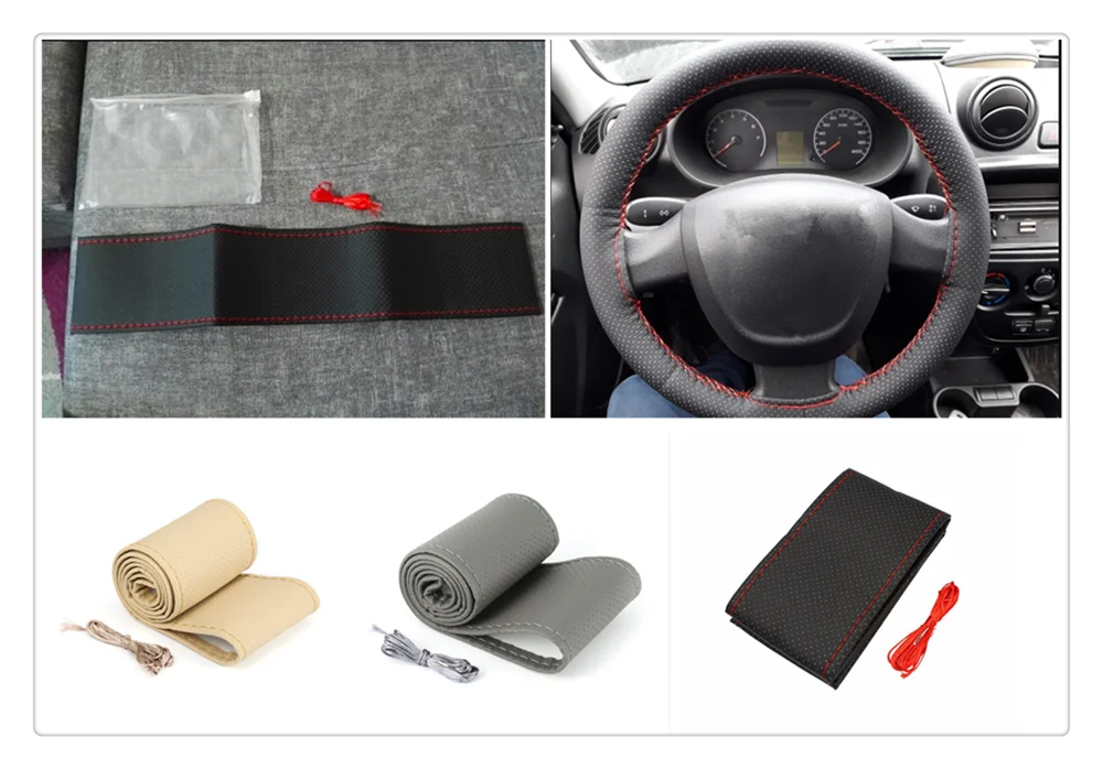 Universal car parts hand sewing steering wheel cover 36 38 40CM for Porsche 918 Cayman Boxster 919 718 GT3