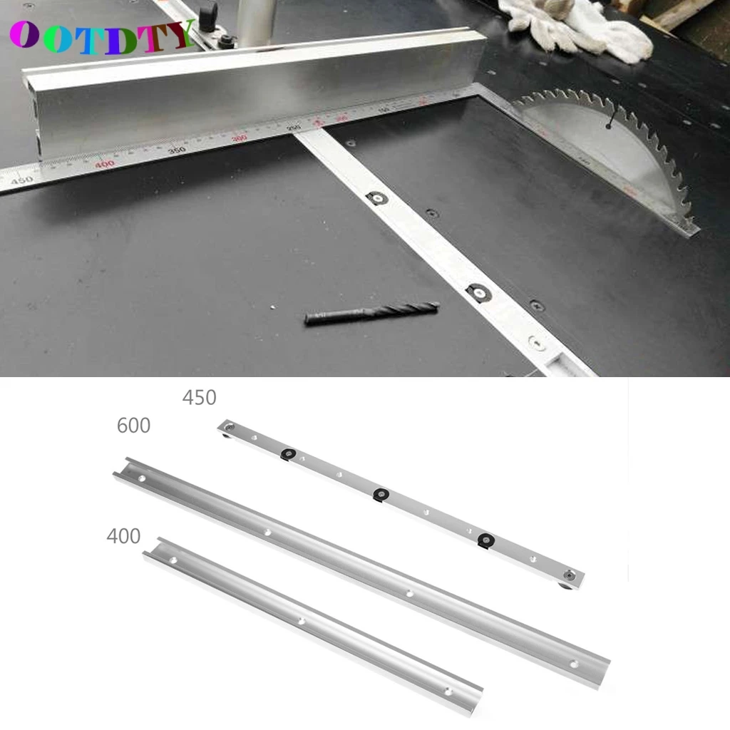 OOTDTY 400/600 мм Т-треки алюминиевый слот Торцовочная дорожка приспособление для маршрутизатора настольные полосы