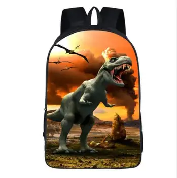 

16inch Jurassic Dinosaur School Bags for Girls Indoraptor Velociraptor School Backpack Boys Kids Bookbag Children Travel Gift