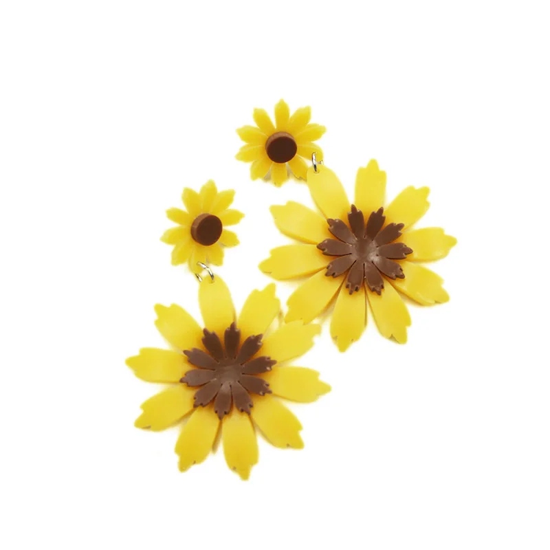 

2018 New Trendy 3 colors Daisy Earrings Acrylic Flower Earrings Summer Country Style Earrings Woman's Fashion Jewelry