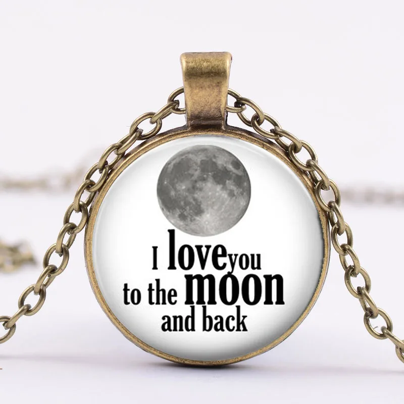 Колье SIAN I Love You To Moon And Back стеклянное кулонное ожерелье с кулоном в виде Купола для
