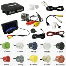 Car 4.3″ LCD Monitor 4-sensor Parking Sensor 4-LED Night Vision CCD Camera Reversing Rearview Parking System #FD-982