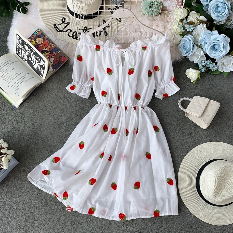 Women's clothing Dress female high waist dot dresses