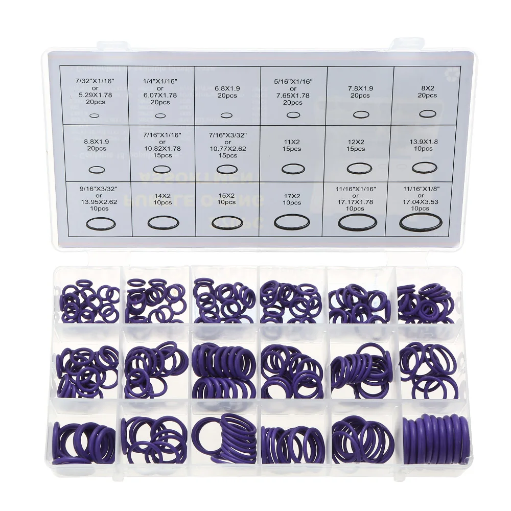 270Pcs 18 Sizes Kit Car Auto Air Conditioning A//C System HNBR O Rings Seals Tool