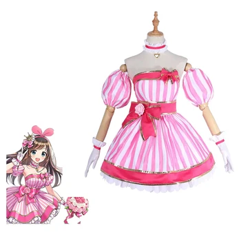 

[STOCK] 2018 Anime A.I.Channel Kizuna AI Pink Lolita Dress Cosplay Costume For Women Halloween Carnival Free Shipping New.