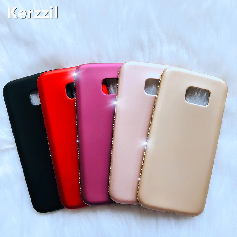 Роскошный силиконовый чехол Kerzzil со стразами для Samsung S8 S7 S9 блестящие мягкие