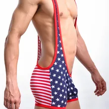 Woxuan, мужские майки с принтом флага, нижнее белье из хлопка для мужчин, боди, Манкини, купальник для похудения, комбинезон без рукавов
