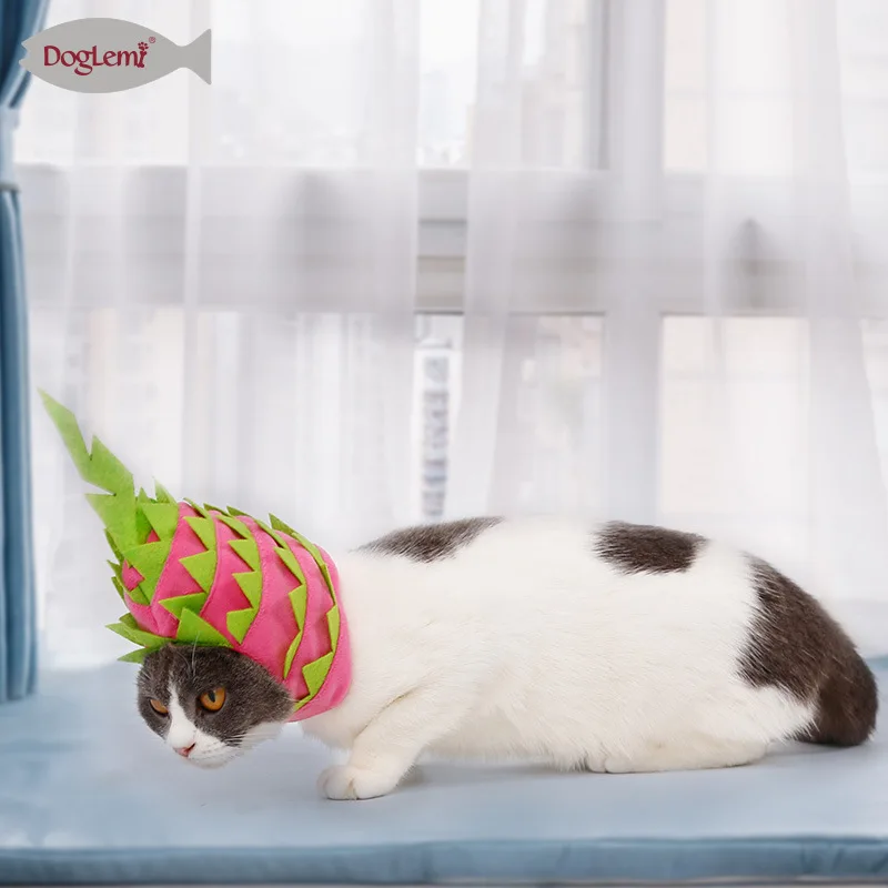 1 шт cat щенок фрукты платье шапка дракон Форма Pet Головные уборы одежда для
