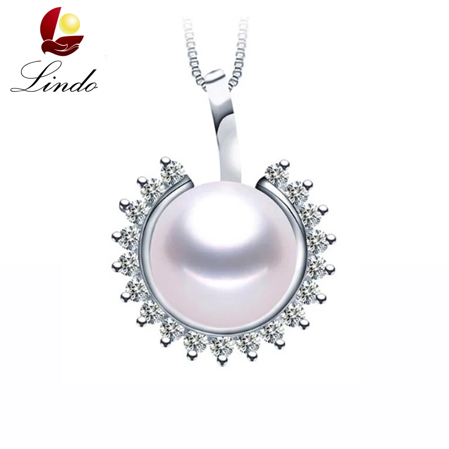 

Luxury Big Natural Pearl Necklace Pendants For Women Fashion Zircon Silver 925 Jewelry 45cm 10-11mm Freshwater Necklaces WithBox