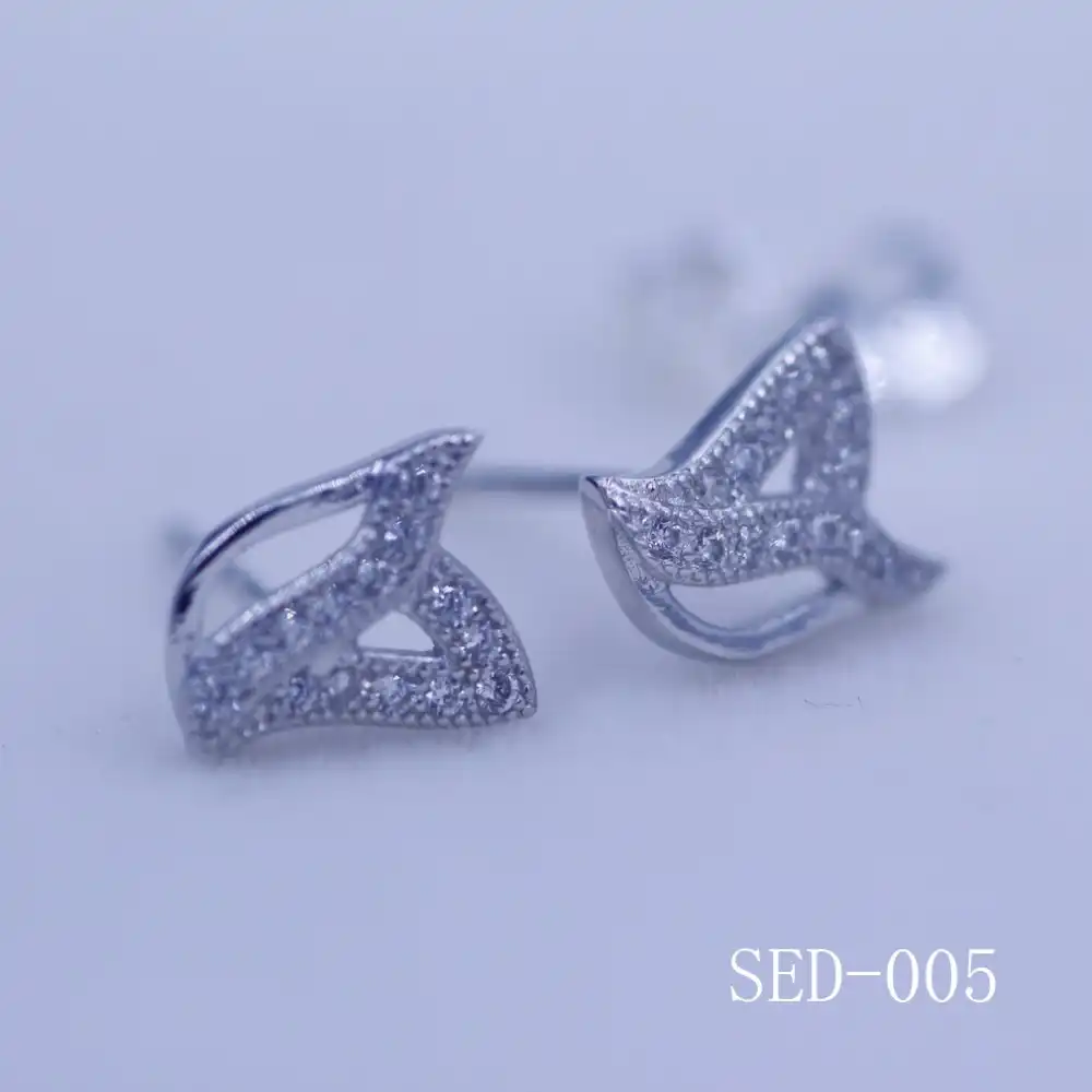 2017 Бесплатная доставка ювелирные изделия действительно 925 пробы сережки с серебристыми листьями инкрустация циркон цветок и лист серебряные серьги