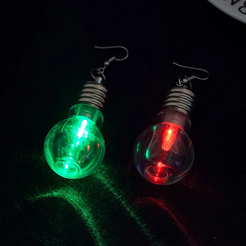 Unique Design Colorful Light Bulbs Drop Earrings for Women Fashion Luminous Dangle Brincos Fun Friends Gifts Party Jewelry