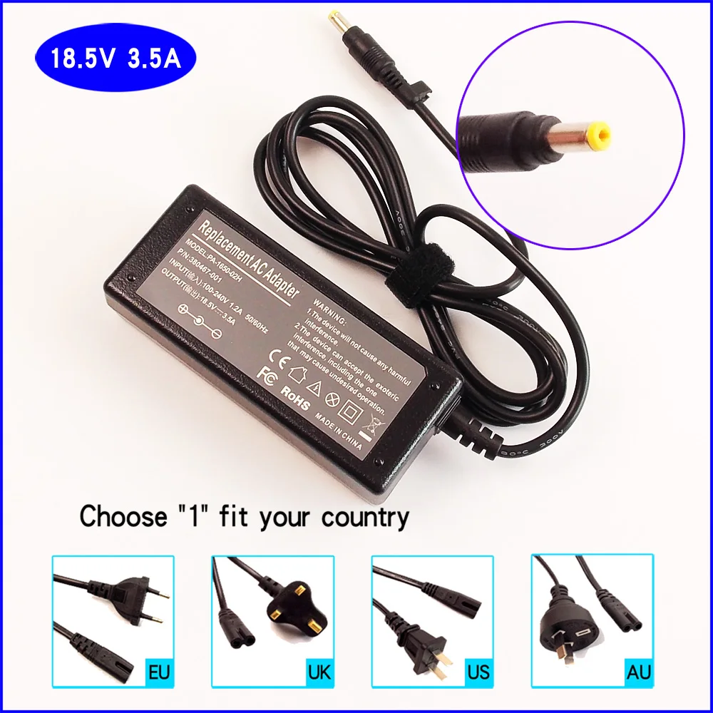 18.5V 3.5A Laptop PC Ac Adapter Battery Charger for HP Compaq Business