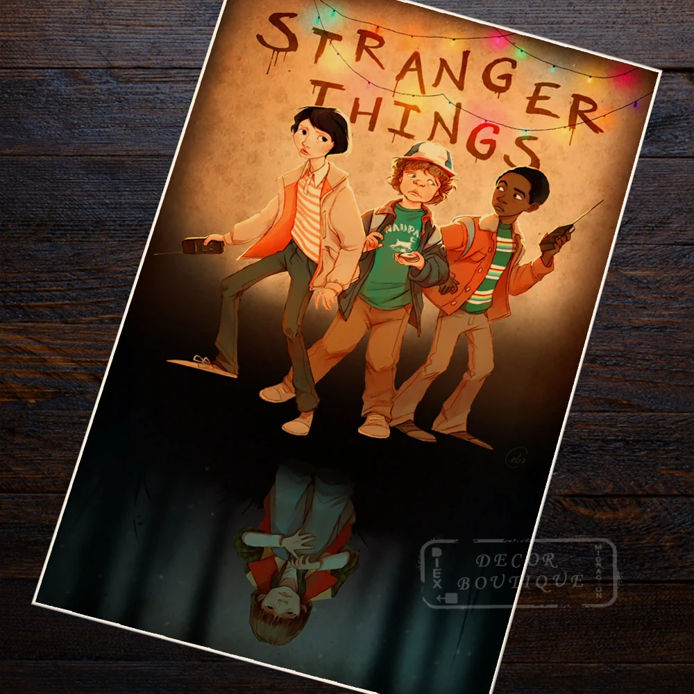 

Cartoon Stranger Things Sci-fi Propaganda Poster Classic Retro Vintage Kraft Decorative DIY Wall Sticker Home Posters Decoration