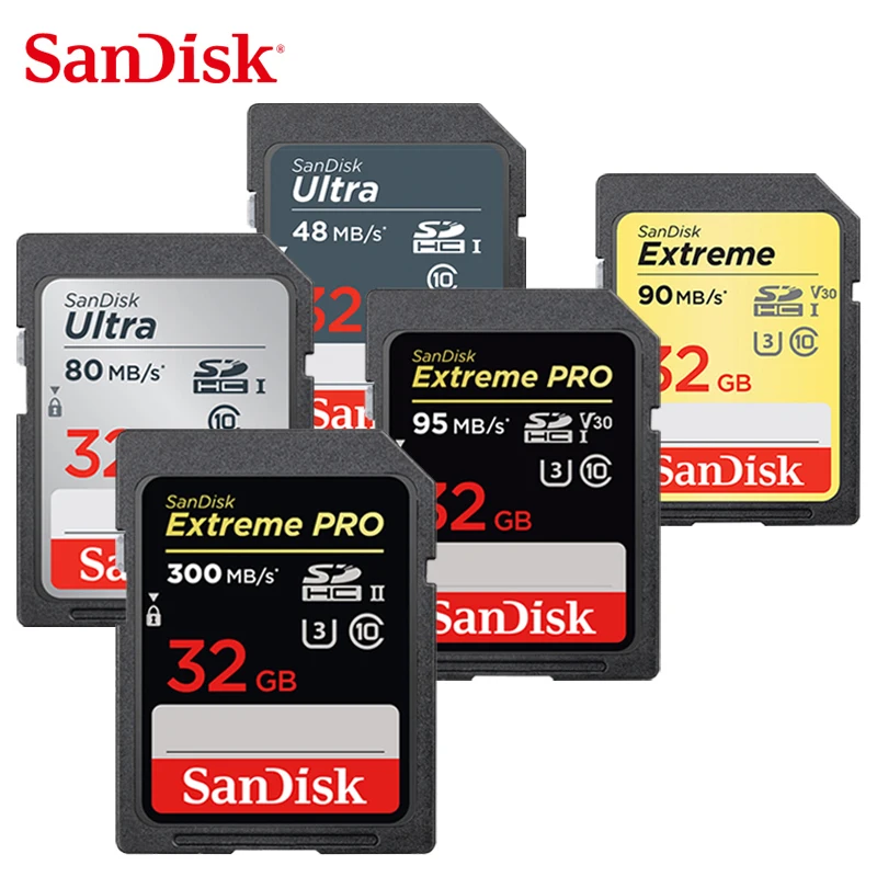 Лучший SanDisk Ultra до 48 МБ с. Extreme PRO V30 UHS I и UHS II до 300 МБ с. карты памяти 32 ГБ SDHC карты SD Class10 для зеркальной камеры