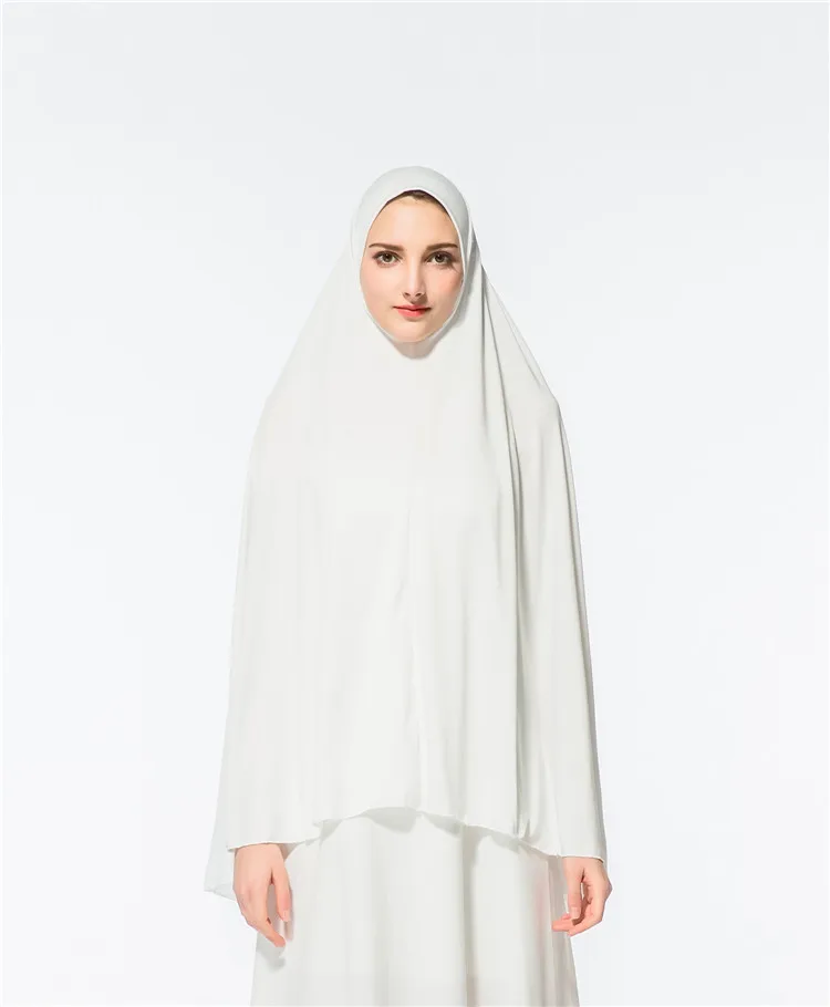 Новые мусульманские женские длинные однотонные черные/белые хиджаб женские платья Musulman с капюшоном Mujer Vestidos Hui Nation# D482