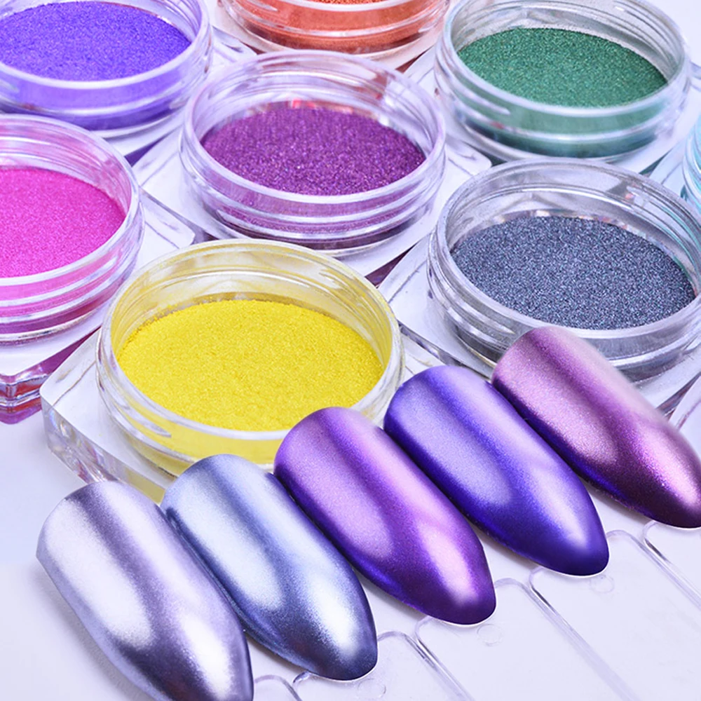 

2g Magic Nail Glitter Chrome Pigment Powder Shell Dazzling DIY Salon Dust Powder Laser Fingernail Art Decorations Manicure Set