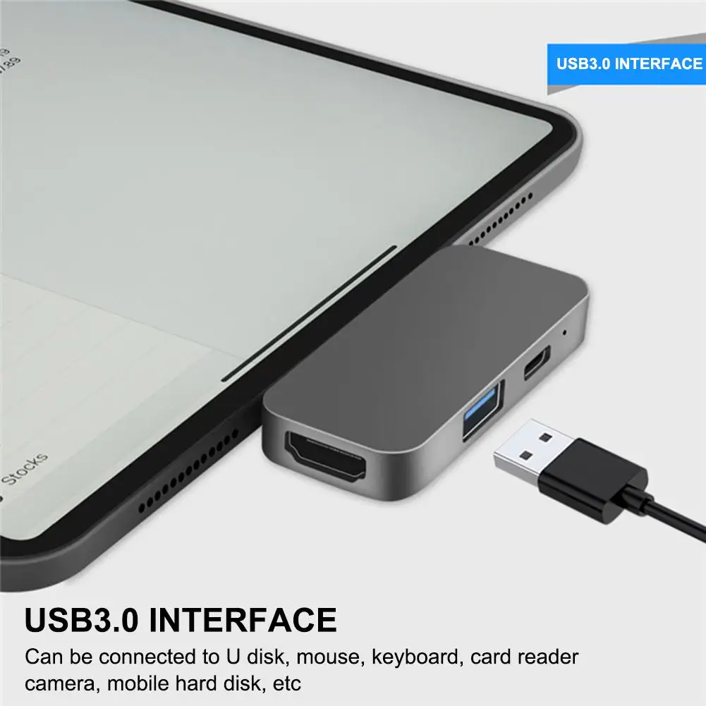 4-в-1 Тип C концентратор Беспроводной USB3.0 док-станции для Macbookpro huawei Apple конвертер