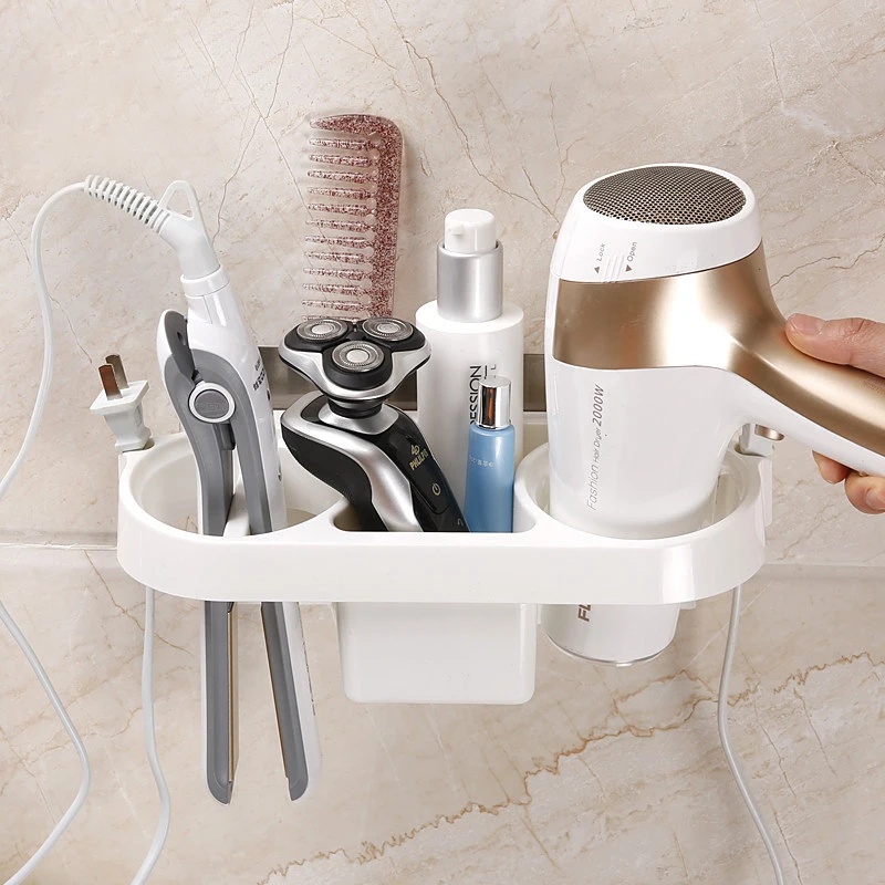 Micck مجفف الشعر تخزين الرف متعددة الوظائف رفوف الحائط ل حامل رف الحمام التخزين المنظم الفضاء إنقاذ مشط