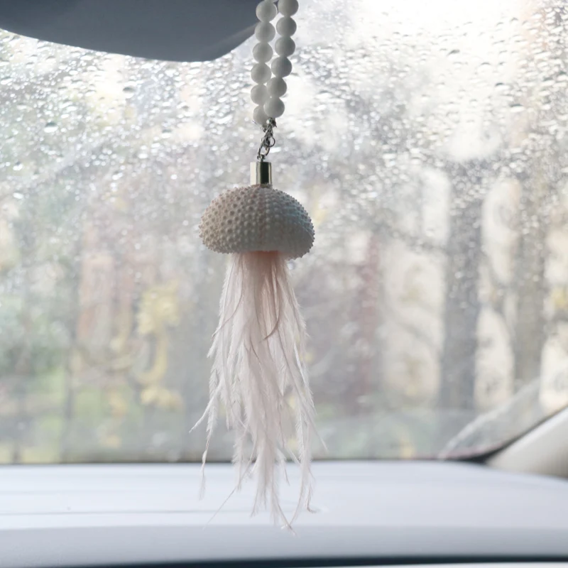 

Free Shipping(1pcs/lot)Custom Handmade Sea Urchin Feather Car Pendant Beach Wedding&Party&Holiday&Christmas Decor