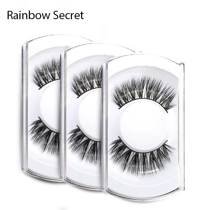 

Rainbow Secret 3D Mink Lashes Long False Eyelashes Natural Volume Fake Lashes Makeup Eyelash Extension Silk Eyelashes