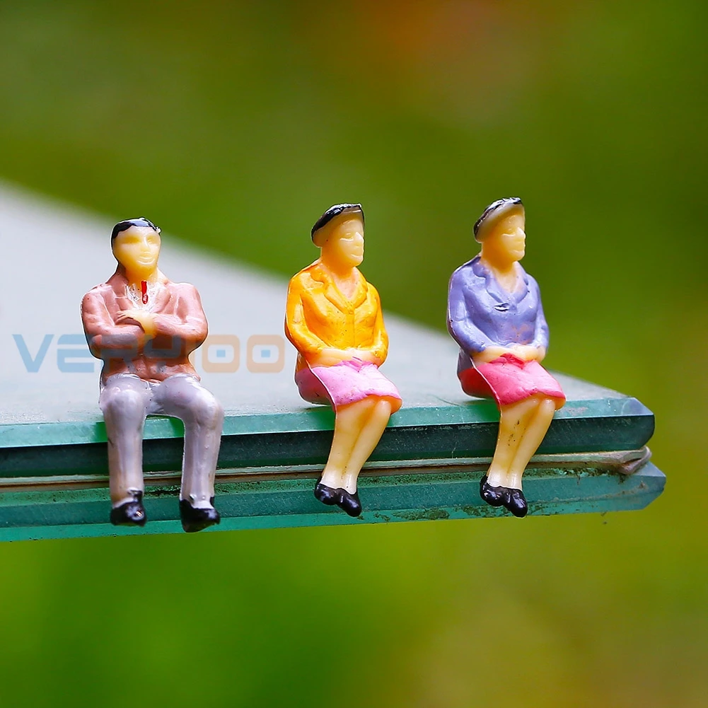

20 Pcs Handpainted Model Seated People Figure Train Diorama Scenery 1:42 O Scale Free Shipping