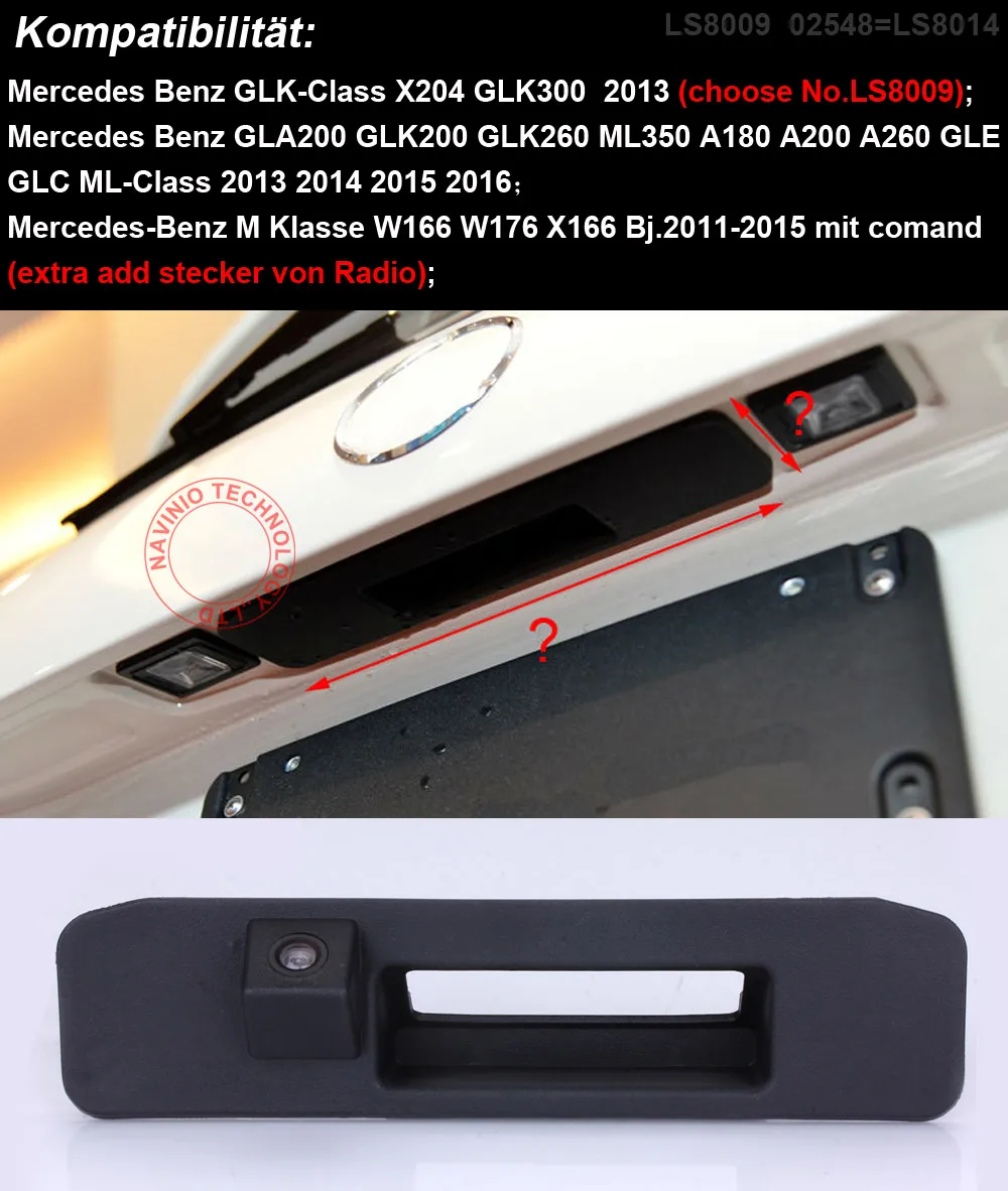 Ручка багажника автомобиля камера заднего вида для Mercedes Benz GLK X204 ML350 GLA200 GLK200 260 300 A180 200 260 W166 C Класс W205 обратный