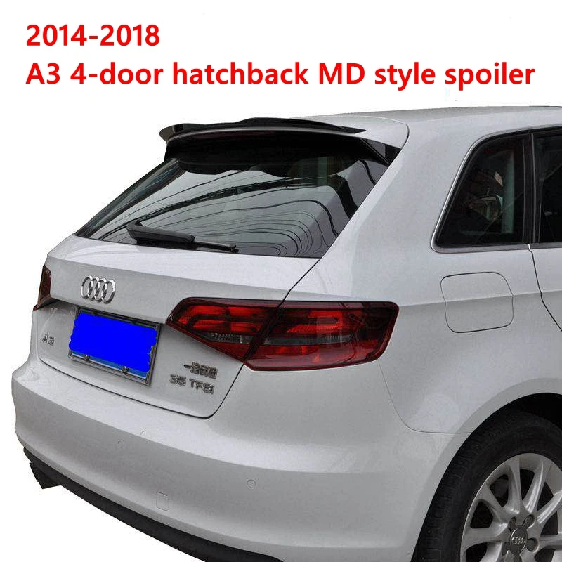 Высокое качество ABS пианино черного цвета Подходит для Audi A3 Хэтчбек спойлер на крыше