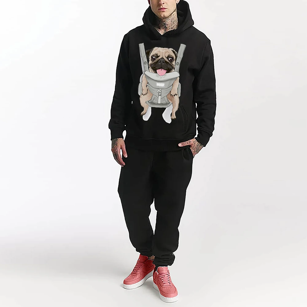

ESHINES 2019 Fashion New Hoodies Men Polyester Windproof Baby Dog Print Pattern Big Size Lovely Hoodies For Male Cheap Price