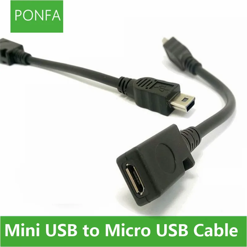 MINI-USB мужчина к Micro USB 5PIN Женский данных зарядки адаптер конвертер кабель 10