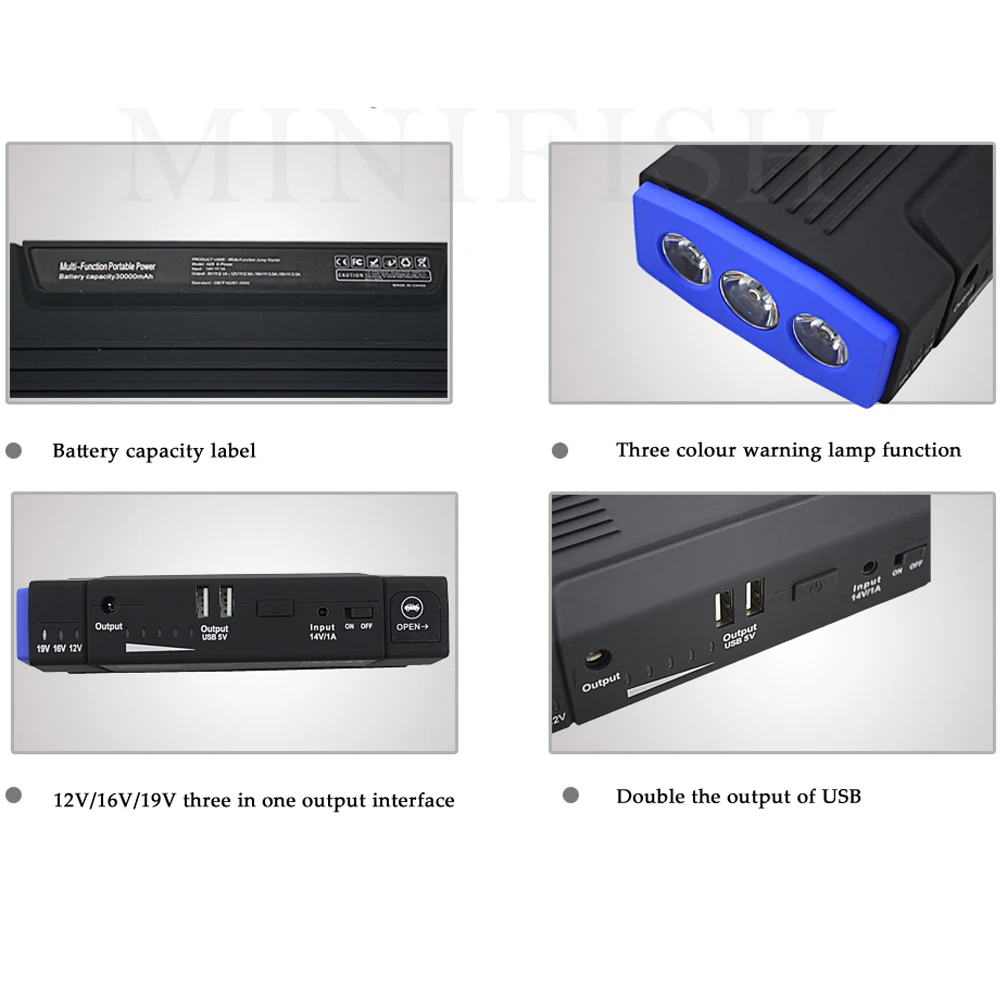 Promotion Multi-Function Portable 600A Emergency Battery Charger Car Jump Starter 68000mAh Booster Power Bank Starting Device