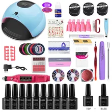 Маникюрный набор с UV гель, комплект одежды для девочек ростом 80/36W УФ-светодиодный светильник для нейл-арта, набор 10 шт 10 мл гель набор для маникюра со светодиодной лампы гель для ногтей комплект