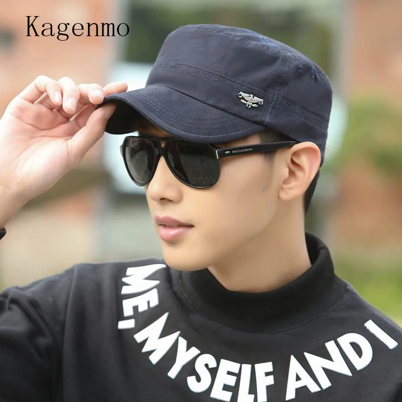 

Kagenmo cool man army hat fashion hip hop military hat summer shade cap man leisure fishing golf ride caps 10pcs/lot