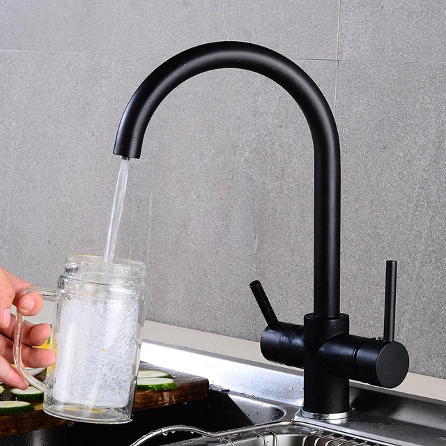 Best Offers Black bending Drinking Water Purification Tap Kitchen sink  mixer 360 Degree Rotation with Filtered Water Kitchen Faucet