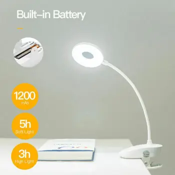 

3 Modes USB Clip LED Light Desk Table Reading Book Lamp Dimmable Touch Sensor