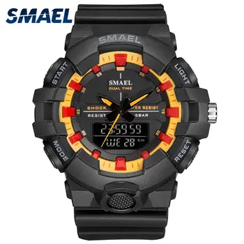 

Military Sport Men Quartz Watch SMAEL Brand Luminous Waterproof Double Movement Reloj Hombres Alarm Clock Relogio Masculino
