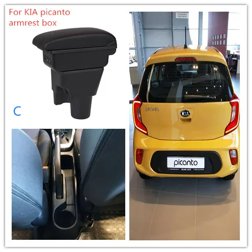 

For KIA picanto armrest box central Store content box with cup holder products interior car-styling accessory USB