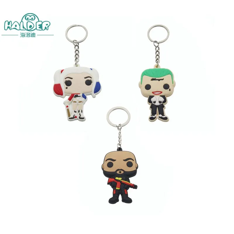 

Suicide Squad Figure Keychain Harley Quinn Keyring Game Cartoon Figures Key Chain Jewelry Movie Key Funko Holder Bag Pendants