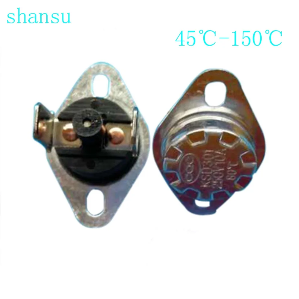 50x KSD301 Normal Close N.C 10A 250V Thermostat Bimetal Disc Temperature Switch 