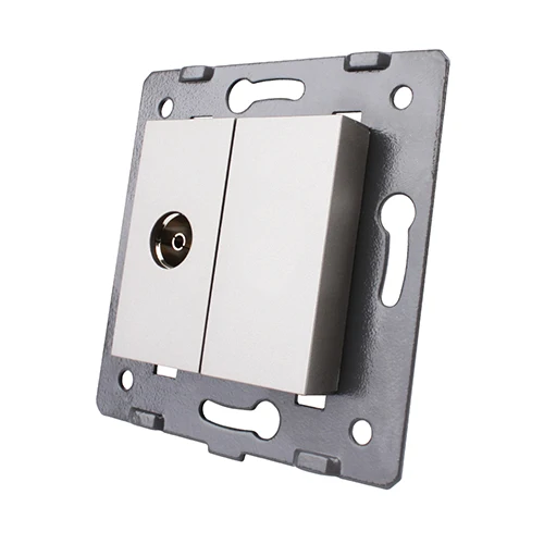 Livolo Белые пластиковые материалы, стандарт ЕС, diy части, функциональный ключ для ТВ розетки, VL-C7-1V-11 - Цвет: Grey