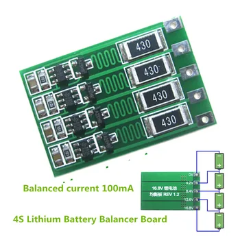 

4S 100mA Lithium Battery Balance Board 18650 Li-ion Battery Balancing Board Balancer Current 14.8V 16.8
