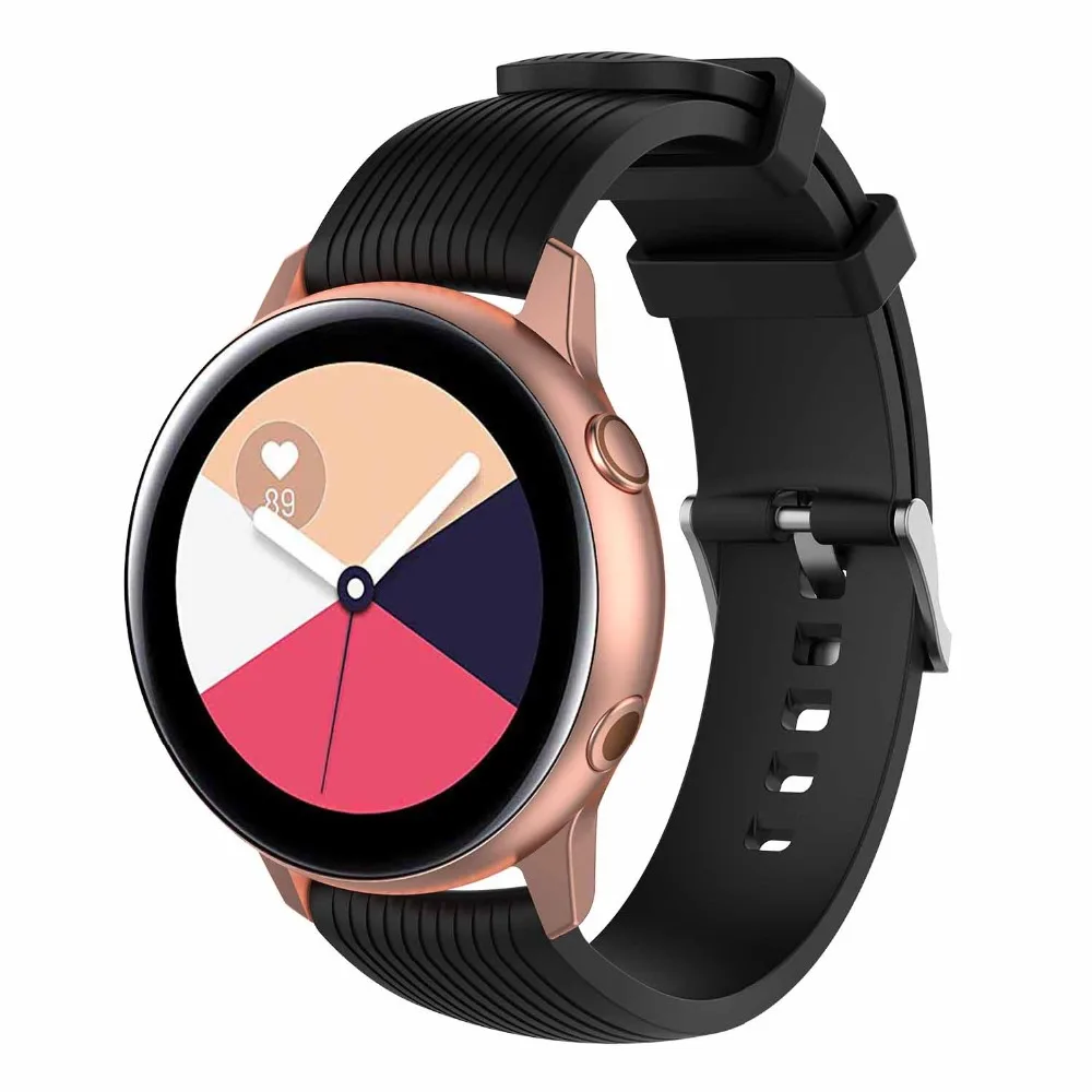Мягкий резиновый ремешок для часов Samsung Galaxy Watch Active 20 мм сменный силиконовый