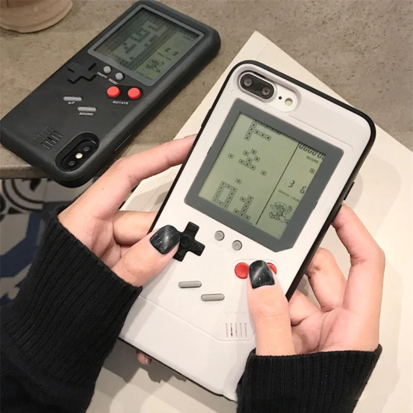 

Novelty Tetris Gameboy Case For iPhone 6 6S Plus Case Soft Edge Funny Game Console Back cover For iPhone X 7 8 Plus Cases