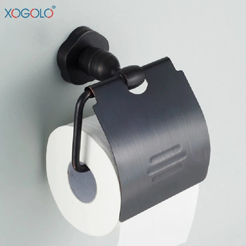 ФОТО Xogolo Innovative Fashion Black Toilet Paper Holder Plum Type Base Copper Roll Towel Paper Holder Bathroom Accessories