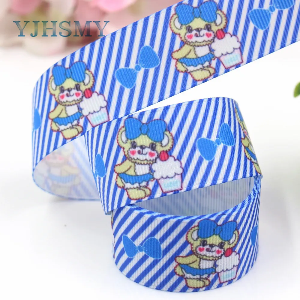 

YJHSMY I-19103-312,10yards 25mm Small animals Bear Ribbons Thermal transfer Printed grosgrain,DIY Handmade wrapping materials